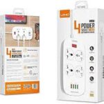 LDNIO SC4407 2 Meters Wall Extension with 4 Socket Outlets and 4 USB Port + Overload Protection QC 3.0